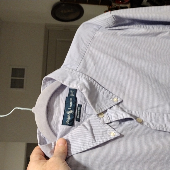 Ralph Lauren 18/xxl long sleeve button down shirt light blue pattern - Picture 8 of 8